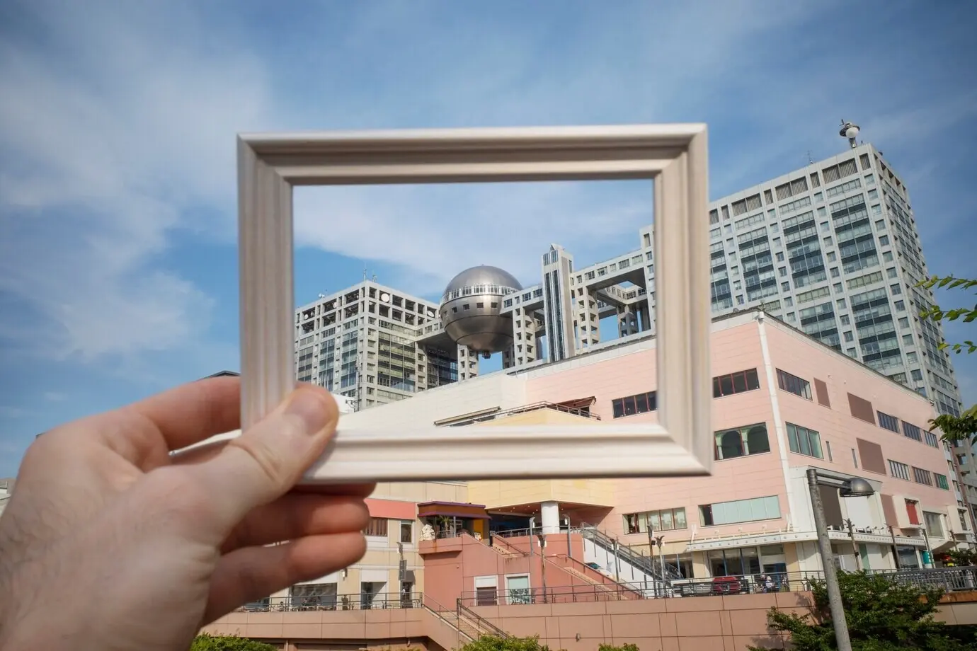 Auf Reisen eine Landschaft rahmen.